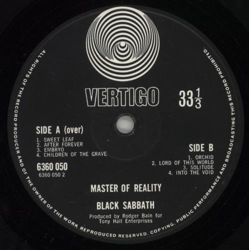Black Sabbath Master Of Reality - 1st + Poster - VG UK vinyl LP